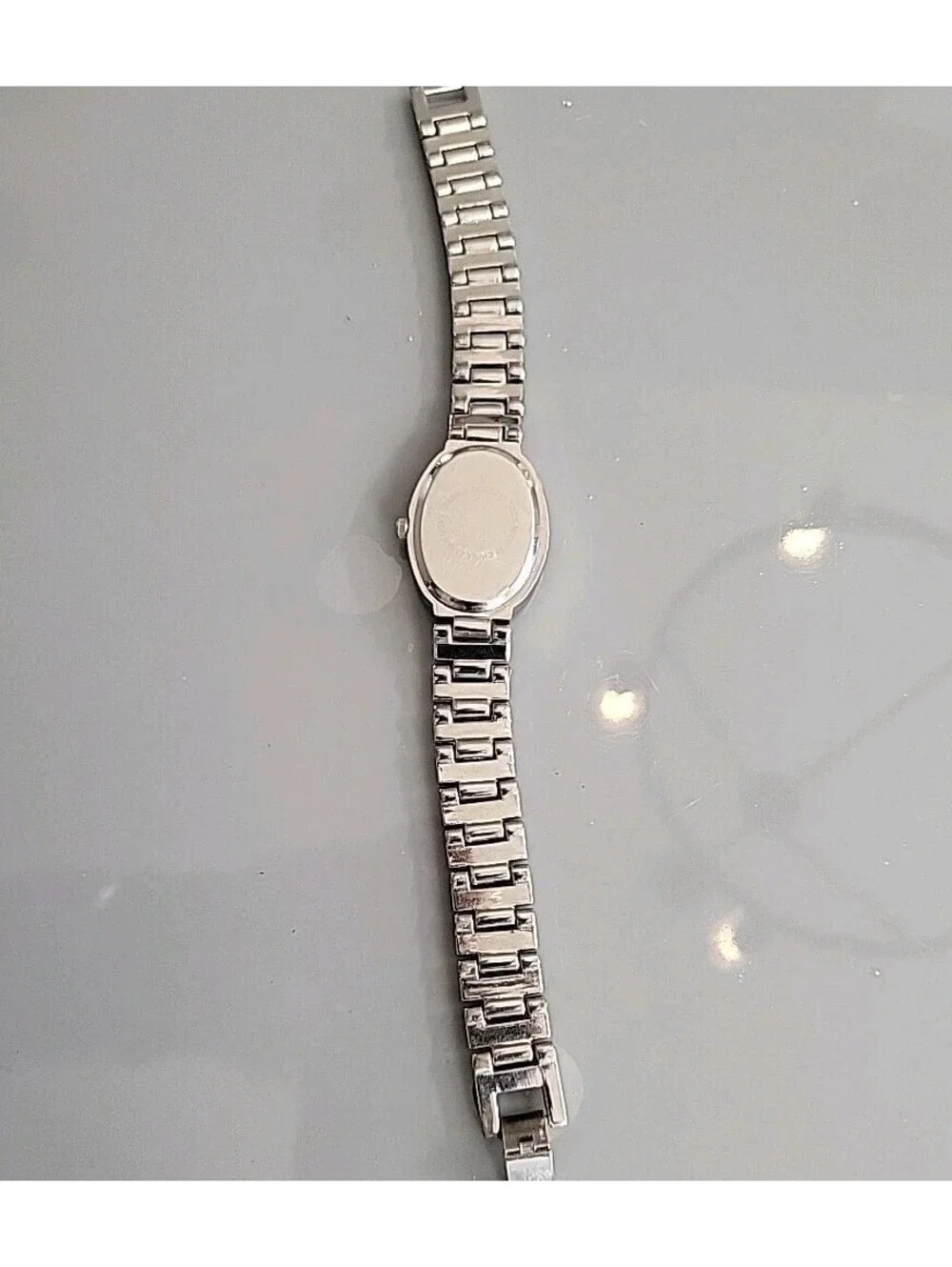 Cote D' Azur Womens Ladies Watch Silver with Gemstones Oval New Battery Working